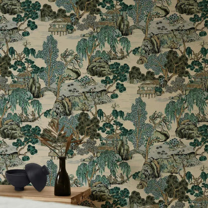 Japnese Garden Floral Wallpaper