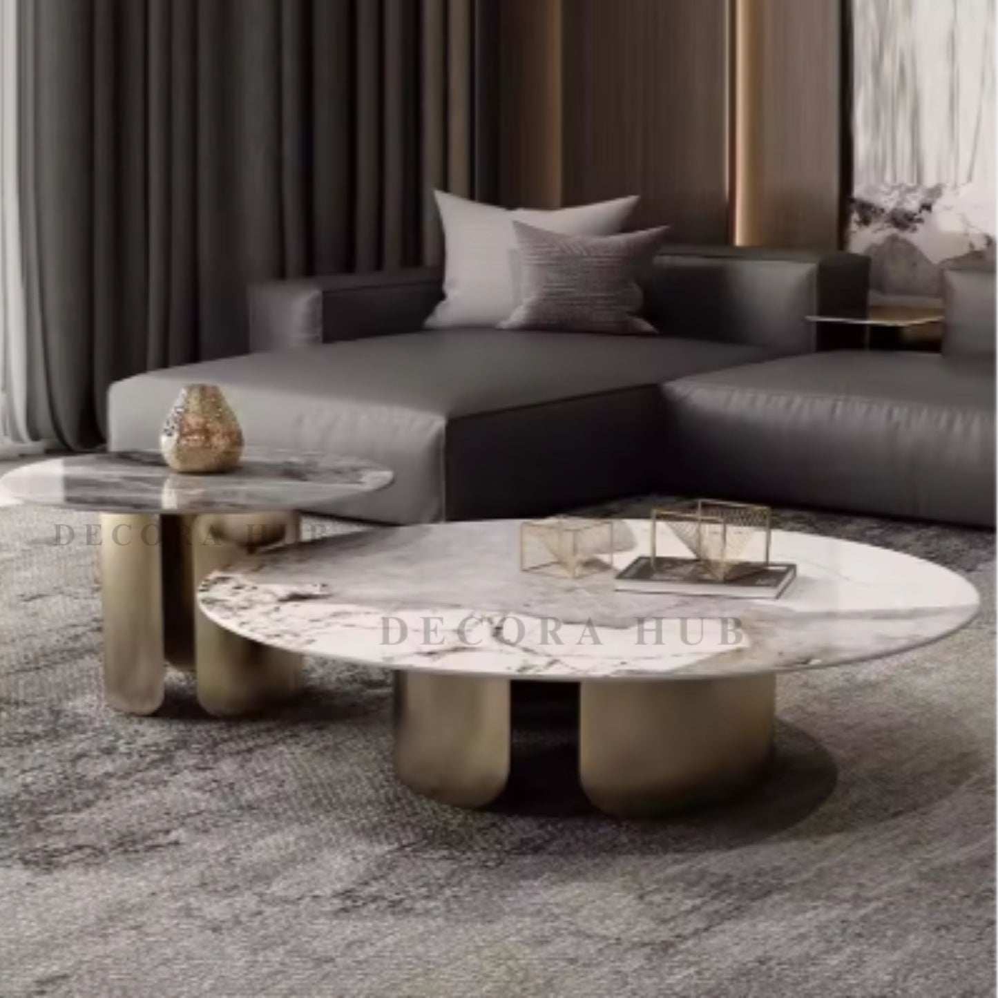 The Nero 30-Inch Luxury Coffee Table In Golden Colour