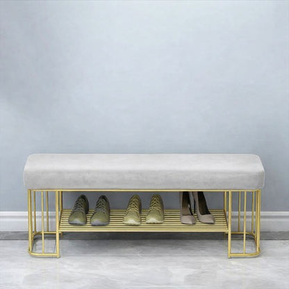 Luxurious Off White Stainless Steel Bench