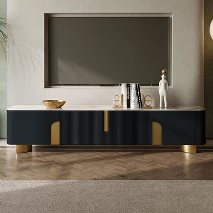Marvellous Black & Gold Combination TV Unit