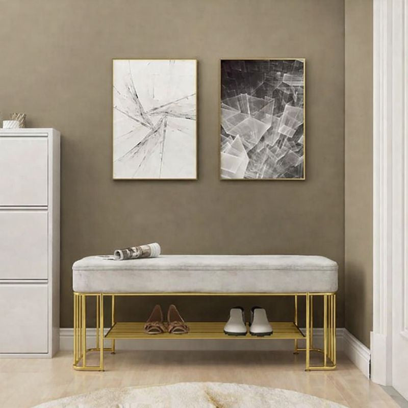 Luxurious Off White Stainless Steel Bench