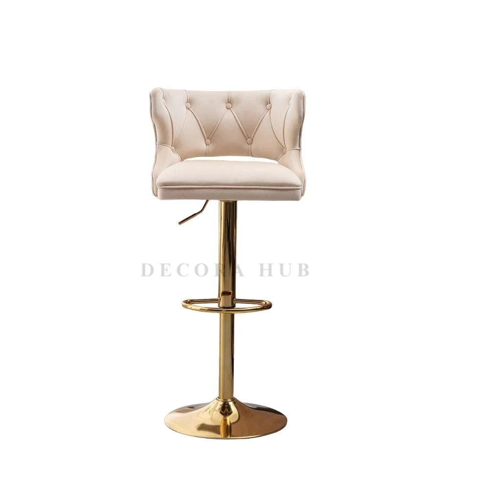 Luxury Pink Velvet Bar Stool