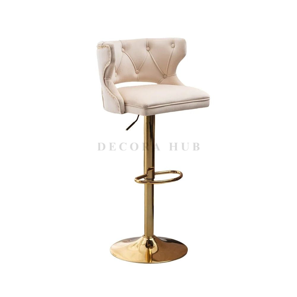 Luxury Pink Velvet Bar Stool