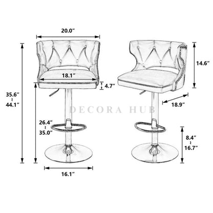 Luxury Pink Velvet Bar Stool – Pink Velvet Bar Stool by DecoraHub