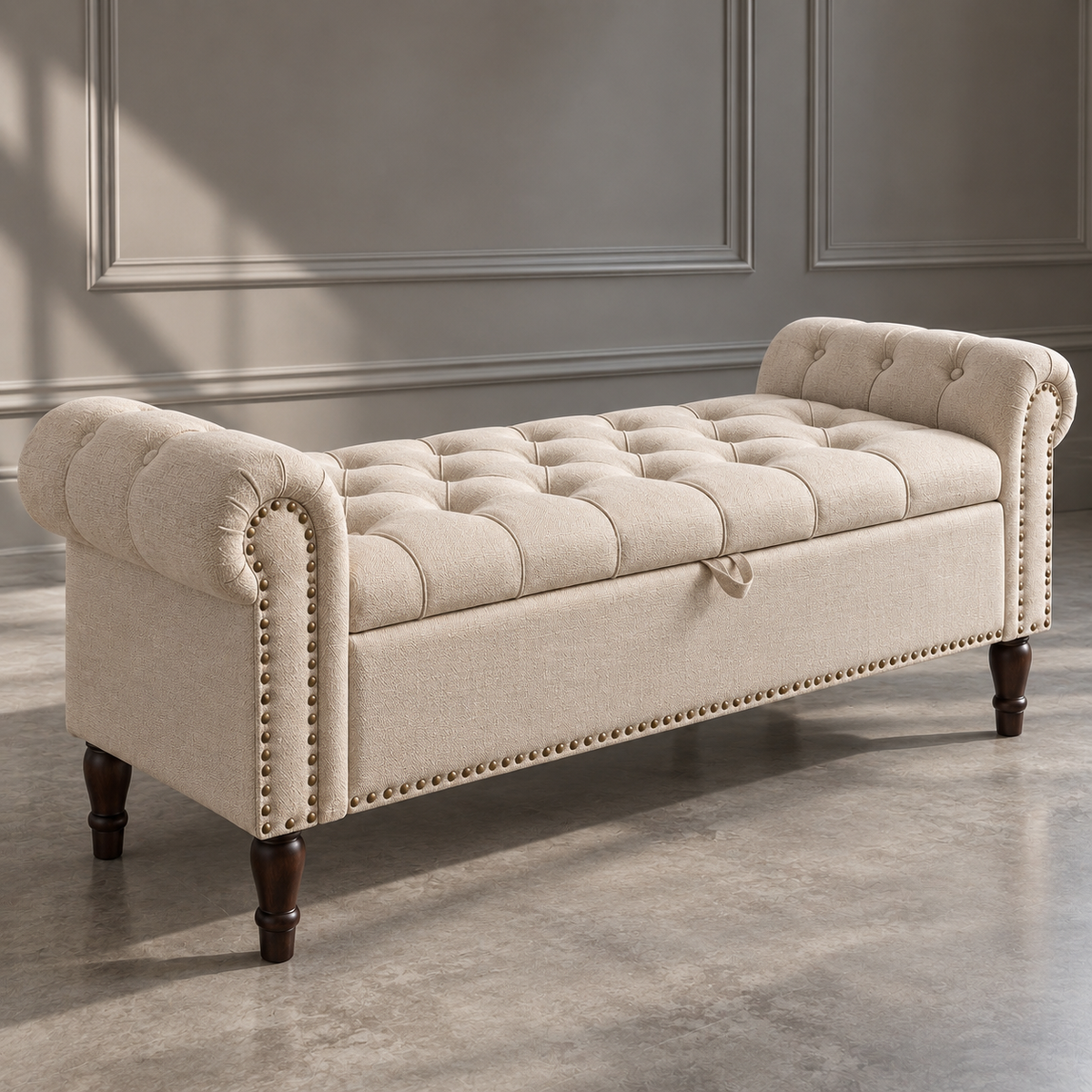 Evelyn Tufted Storage Bench