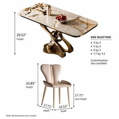Everest Luxurious Marble Dining Table Set