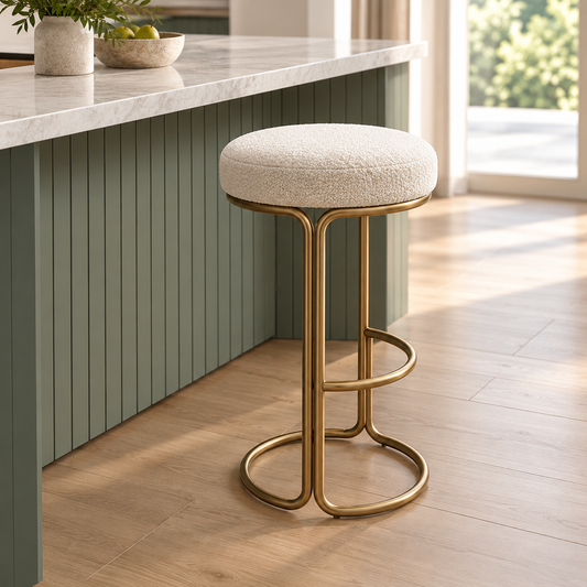 Velora Gold Stool – Gold Stool by DecoraHub