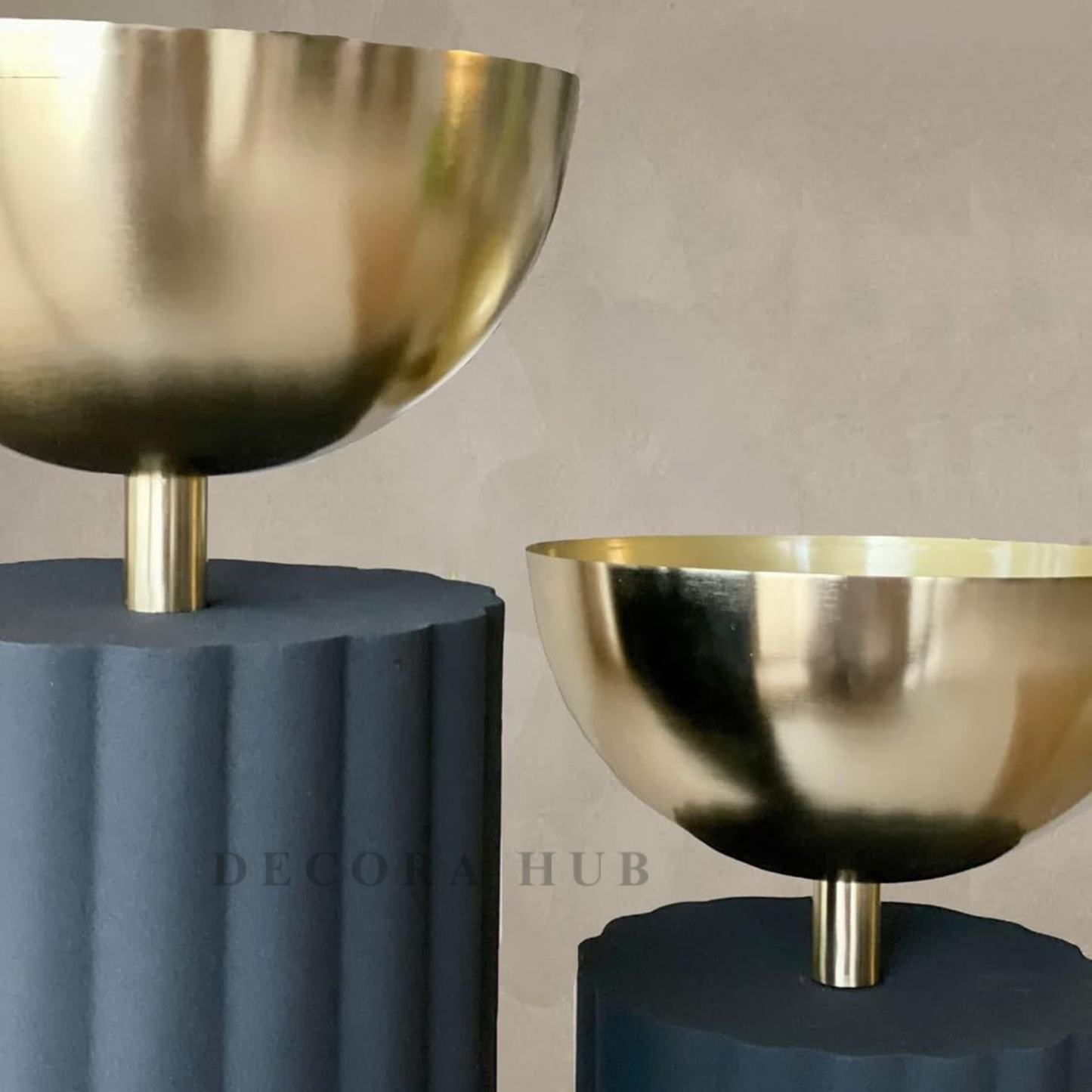 Zenith Charcoal & Gold Minimalist Planters (Set of 2)