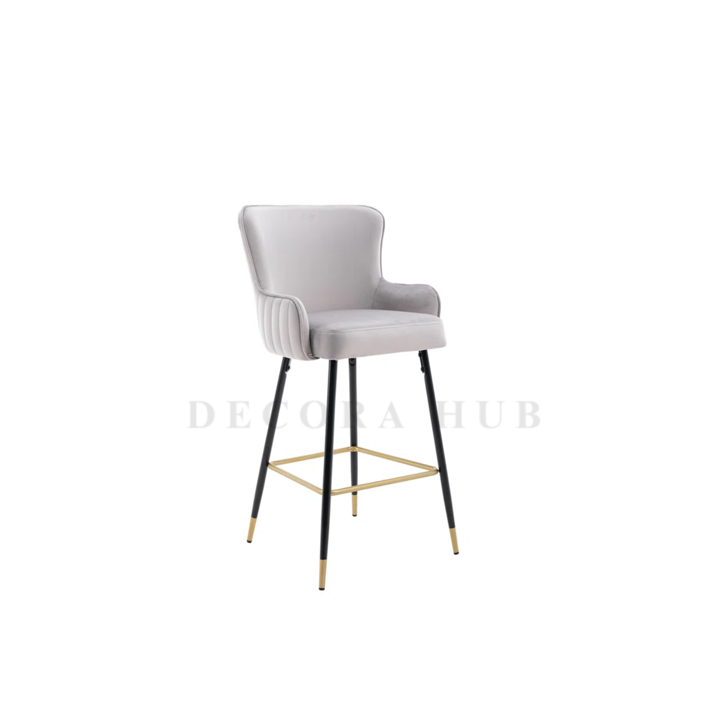 Luxe Velvet Bar Stool with Slim Iron Legs