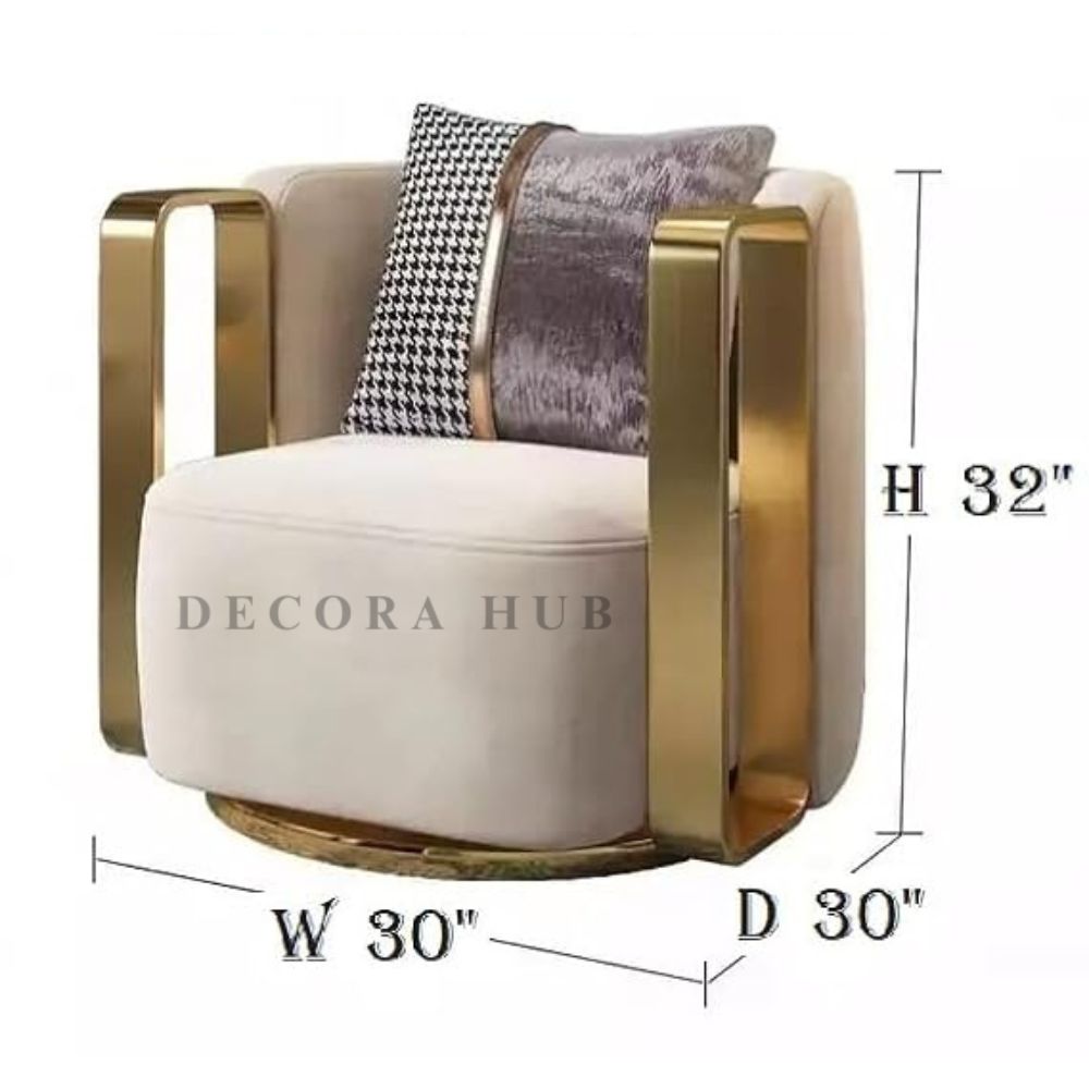 Off White Luxurious Revolving Chair