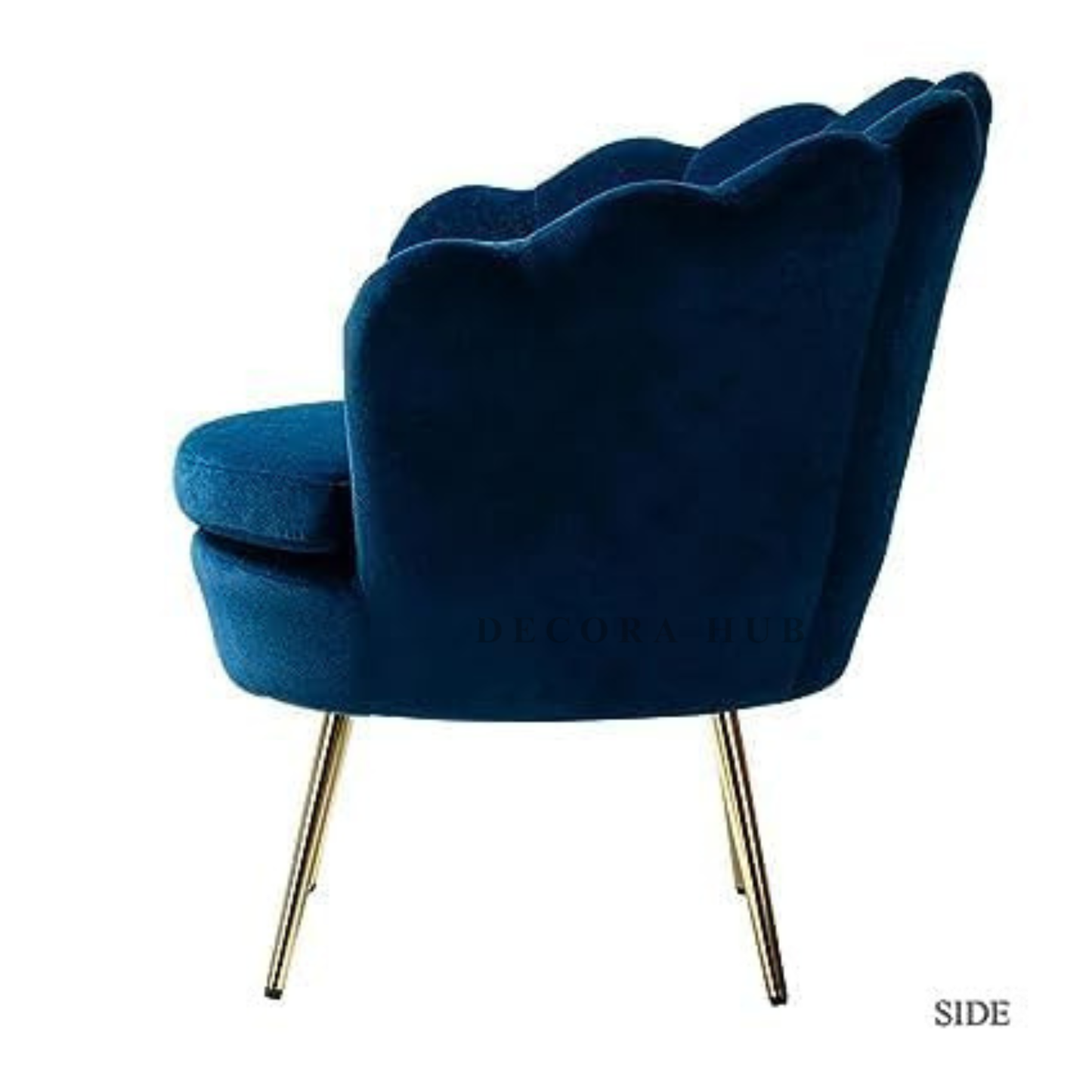Royal Navy Shell Motif Accent Chair