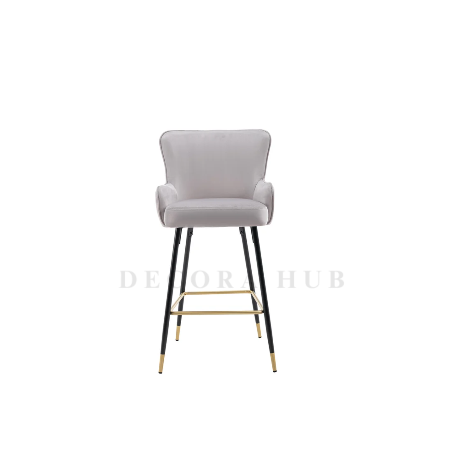 Luxe Velvet Bar Stool with Slim Iron Legs