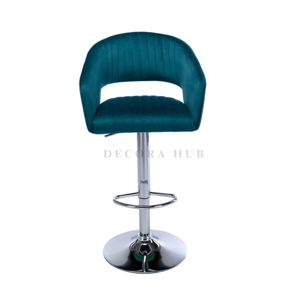 Luxury Velvet Teal Bar Stool