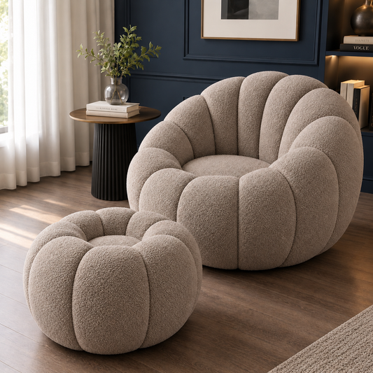 Arcadian Taupe Round Sofa