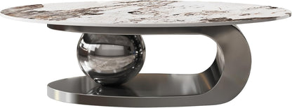 Oval Coffee Table in Silver Colour