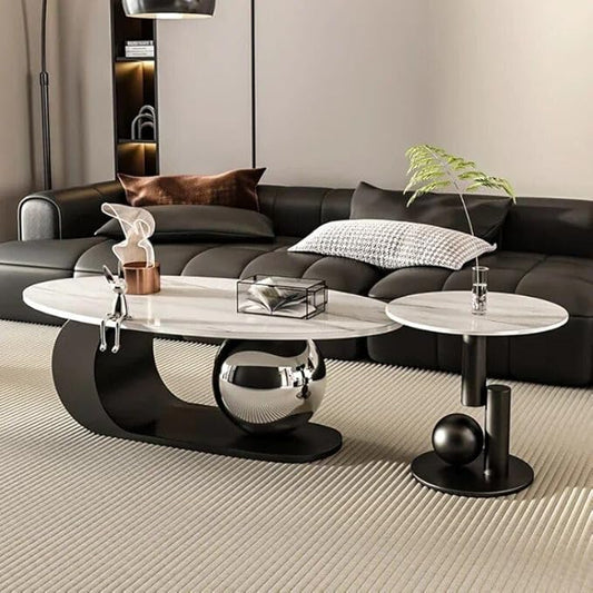 Black Dual Tone Single Ball Center Table