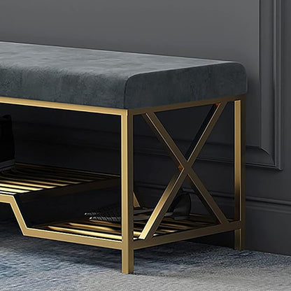 Shoe Storage Bench with Cushion for Entryway