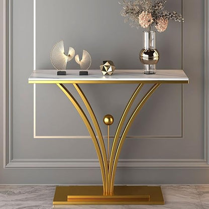 Luxurious Golden Arc Console Table