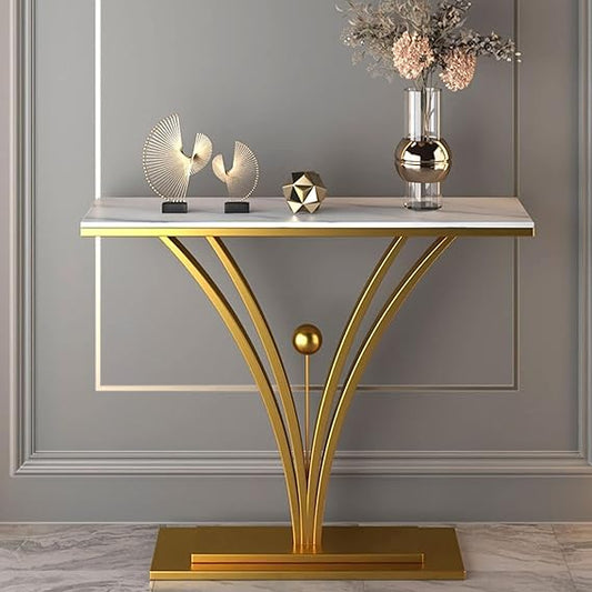 Luxurious Golden Arc Console Table