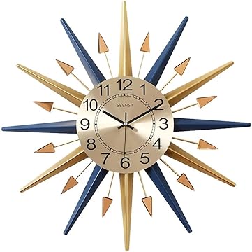 New Designer Blue and Gold Metal Wall Clock