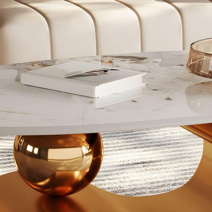Contemporary White Marble Top Centre Table