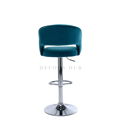 Luxury Velvet Teal Bar Stool – Teal Velvet Bar Stool by DecoraHub