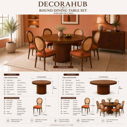 Moderna Round Wooden Dining Table Set