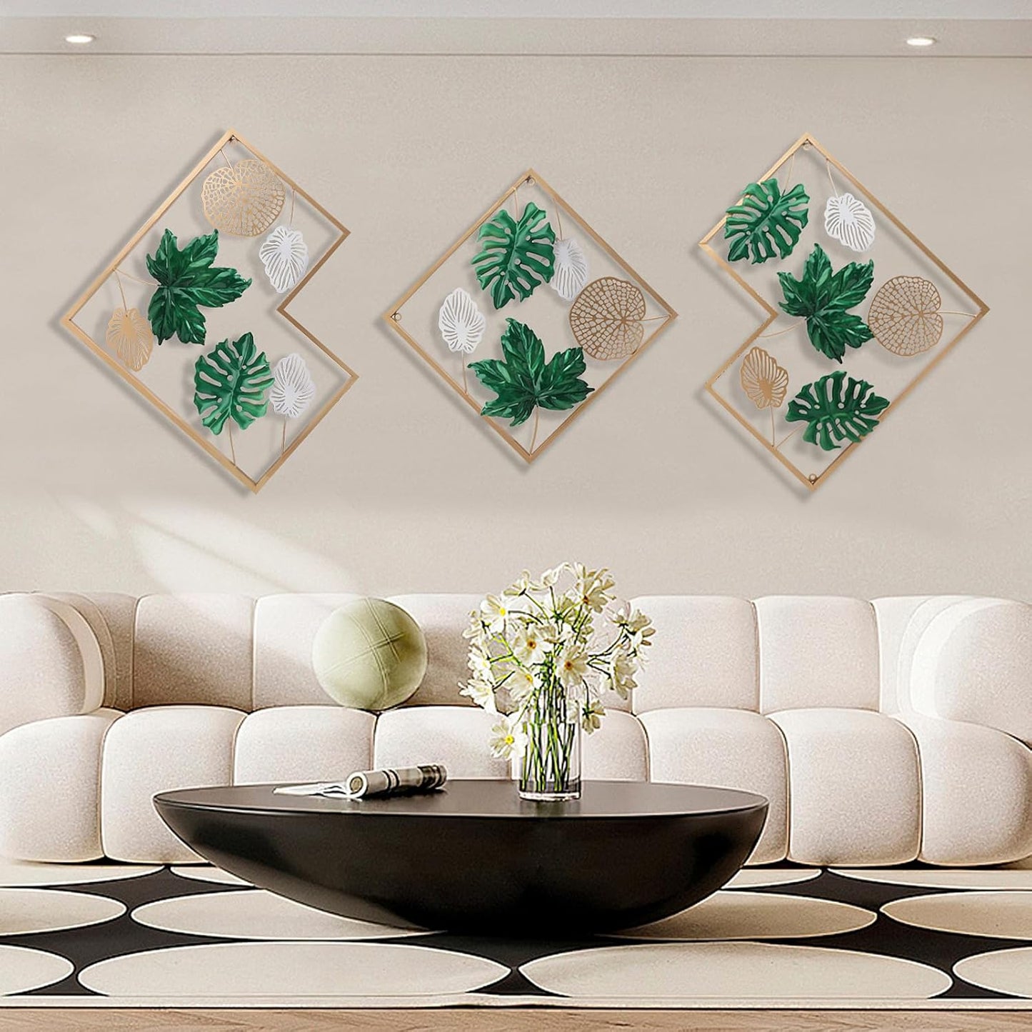 Green Leaf Wall Art Set Of 3