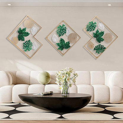 Green Leaf Wall Art Set Of 3