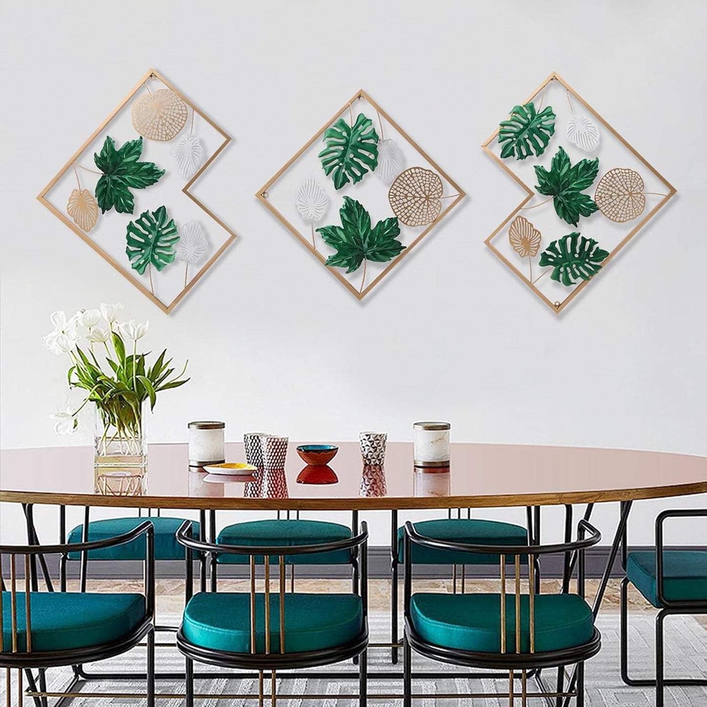 Green Leaf Wall Art Set Of 3