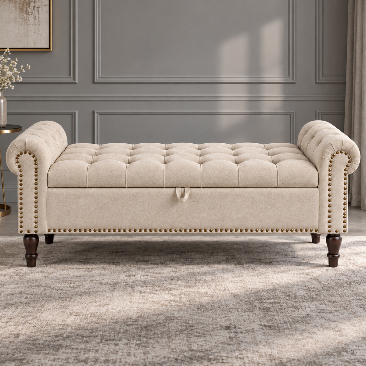 Evelyn Tufted Storage Bench