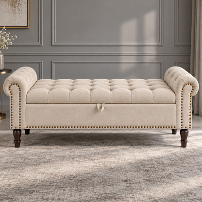 Evelyn Tufted Storage Bench