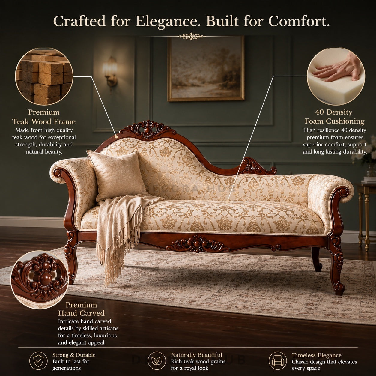 Regal Heritage Teak Lounger Sofa