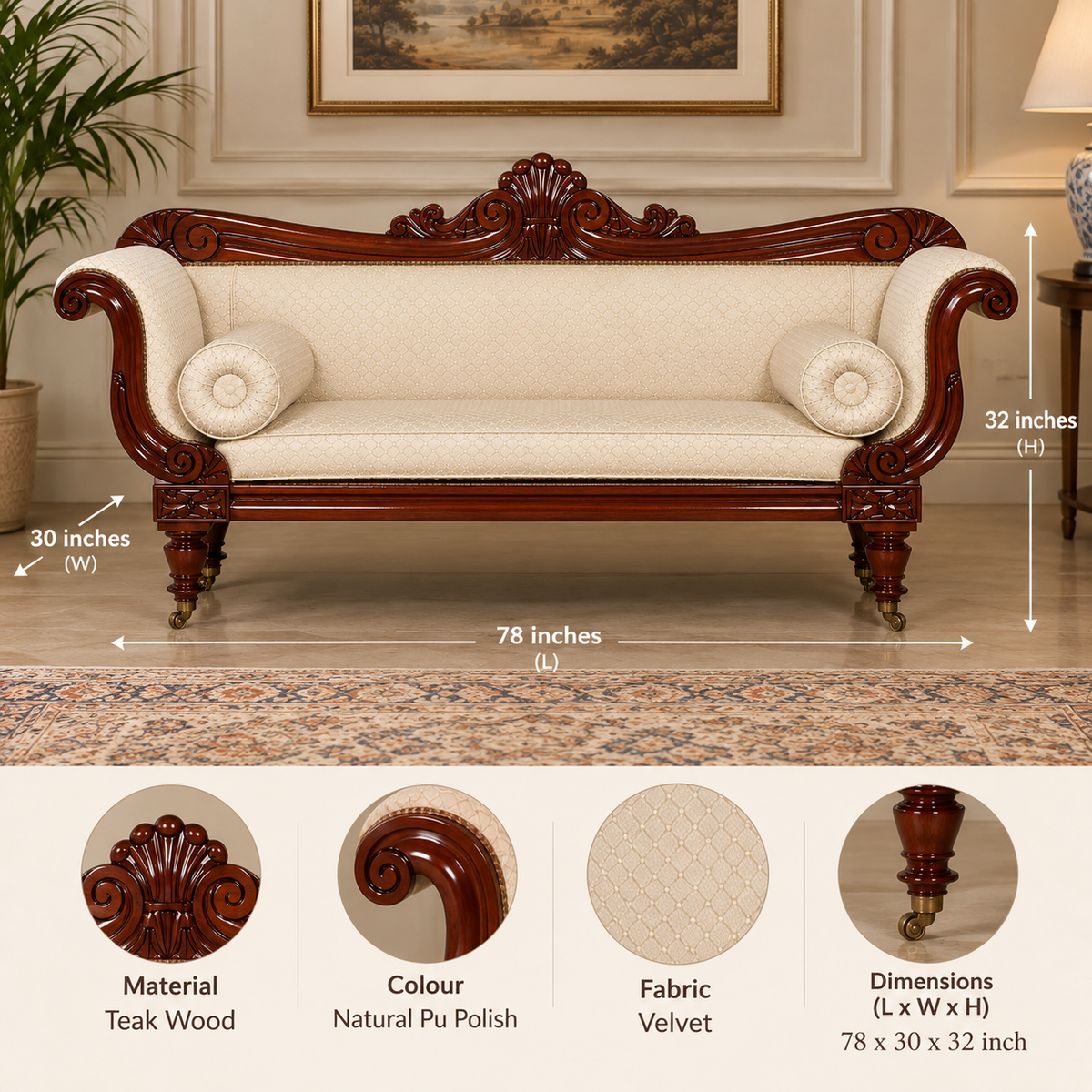 The Imperial Carvedwood Sofa