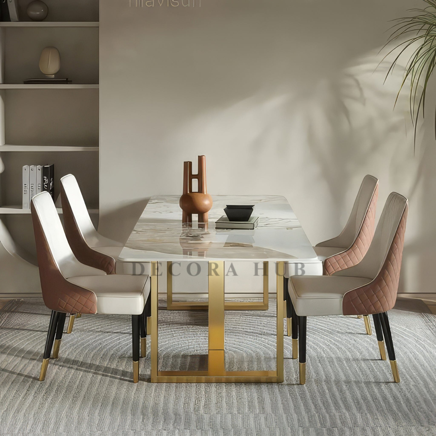 6 Seater Dining Table with Marble Top