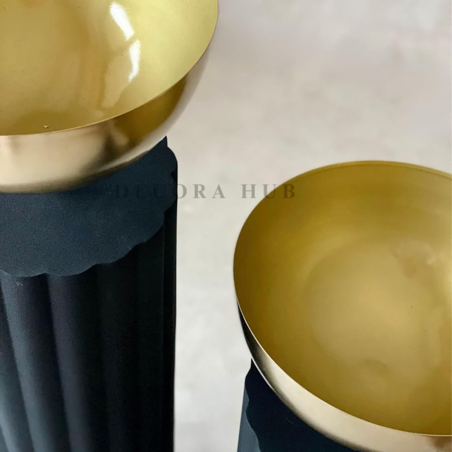 Zenith Charcoal & Gold Minimalist Planters (Set of 2)