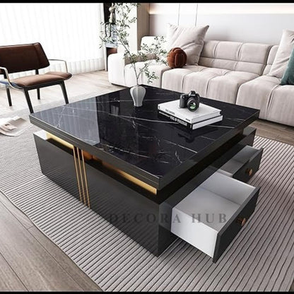 Luxurious Black Square Shape Centre Table
