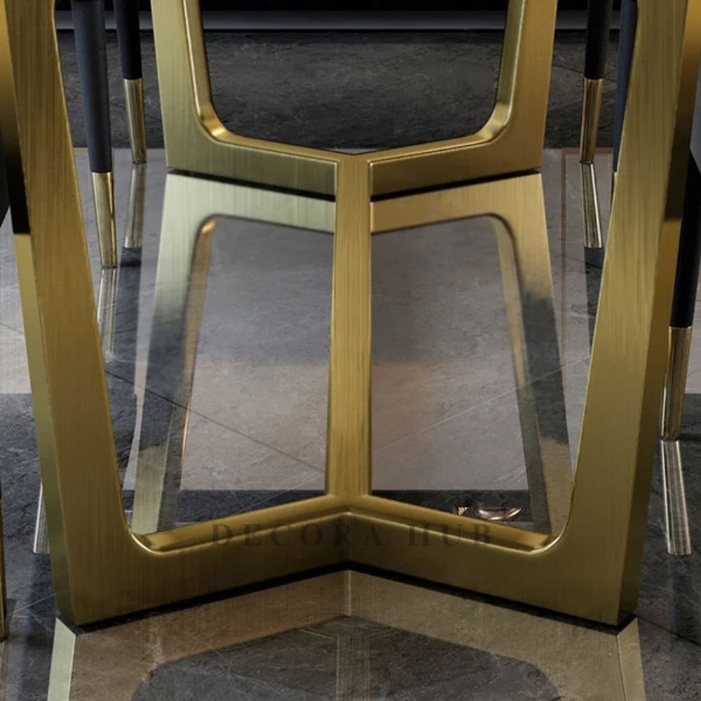 Oval Shape Top Luxurious Dining Table