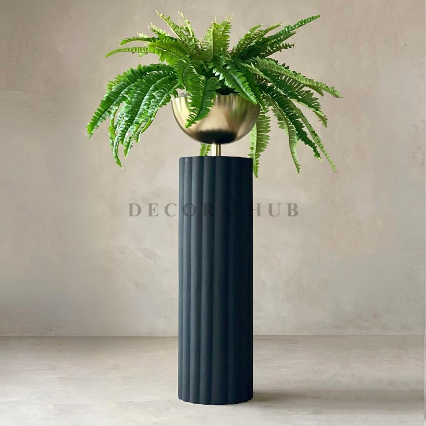 Zenith Charcoal & Gold Minimalist Planters (Set of 2)