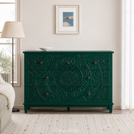 Mandala Emerald Green Wooden Sideboard