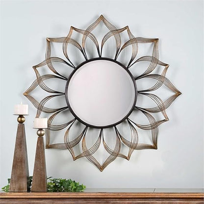 Metal Sunflower Wall Mirror