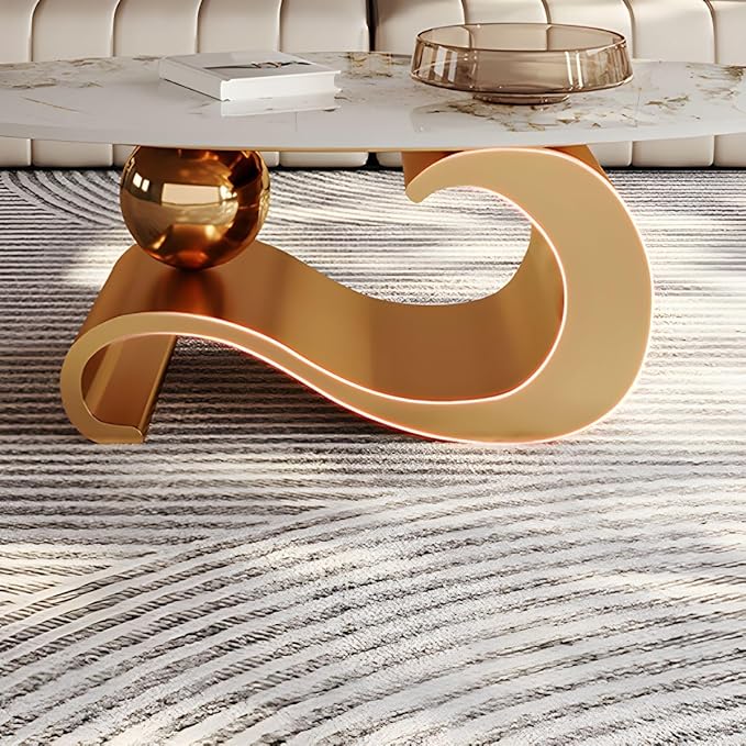 Contemporary White Marble Top Centre Table