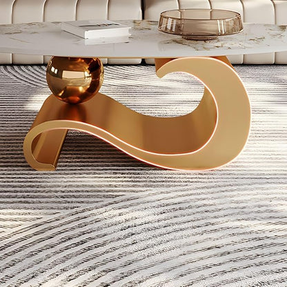 Contemporary White Marble Top Centre Table