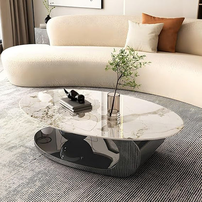 Sophisticated Oval Centre Table With Black Base