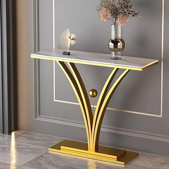 Luxurious Golden Arc Console Table