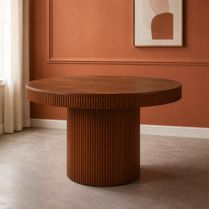 Moderna Round Wooden Dining Table Set