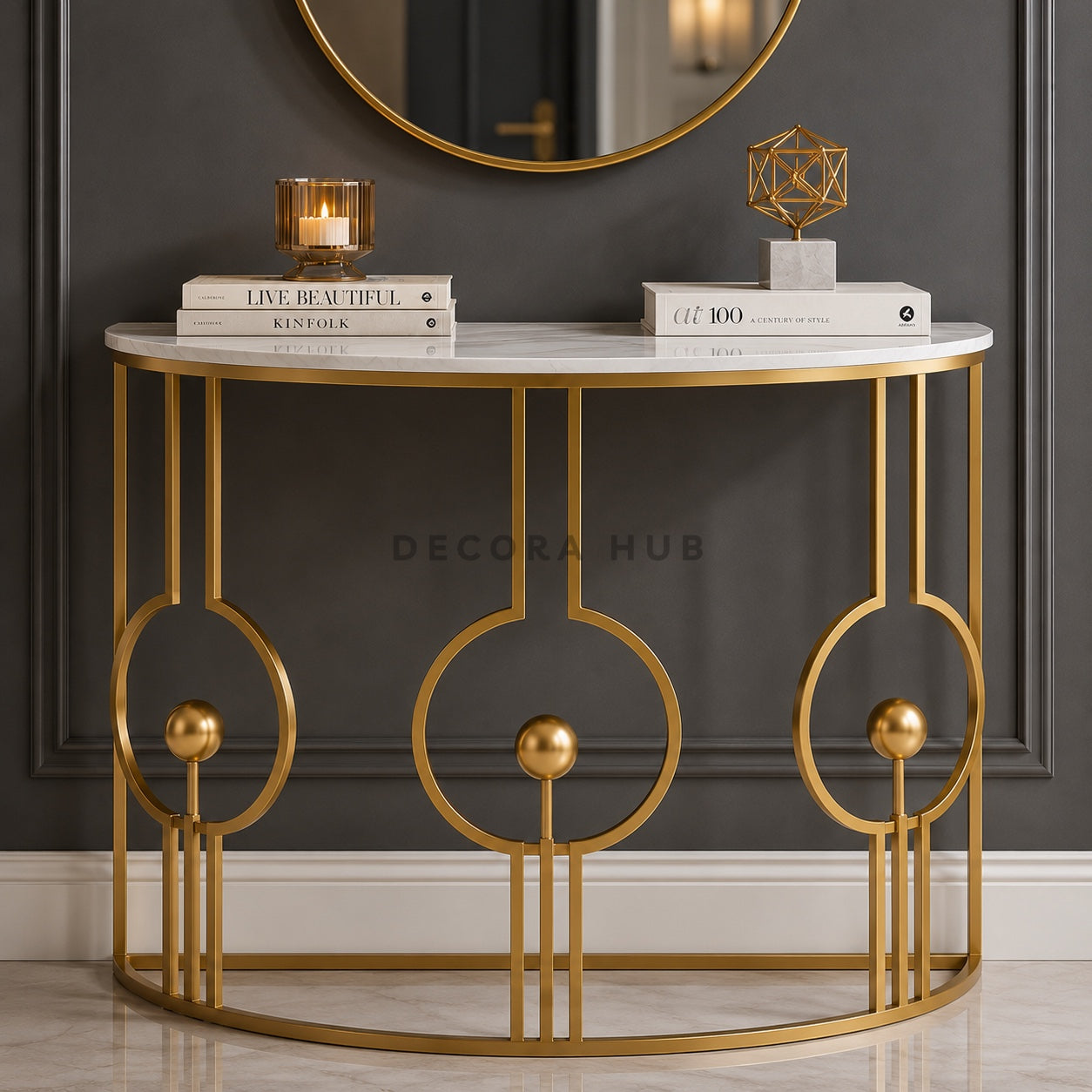 Alura Entryway Golden Base Console Table