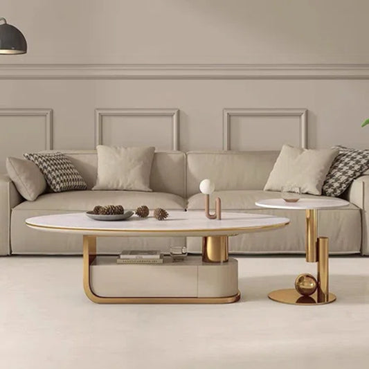 Tosy Modern Center Table With Metal Base
