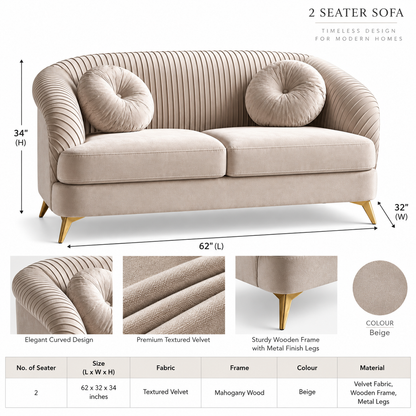 Aria Velvet Sofa