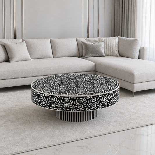 Moroccan Floral Inlay Coffee Table